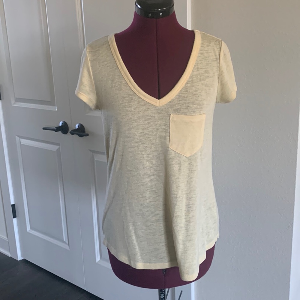 Maurices Light Yellow V-neck